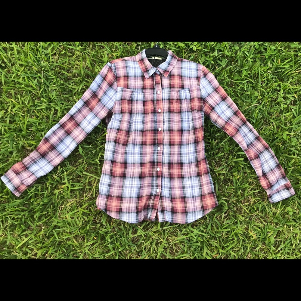 Anthropologie Isabella Sinclair Plaid Shirt Sz L - Picture 3 of 8
